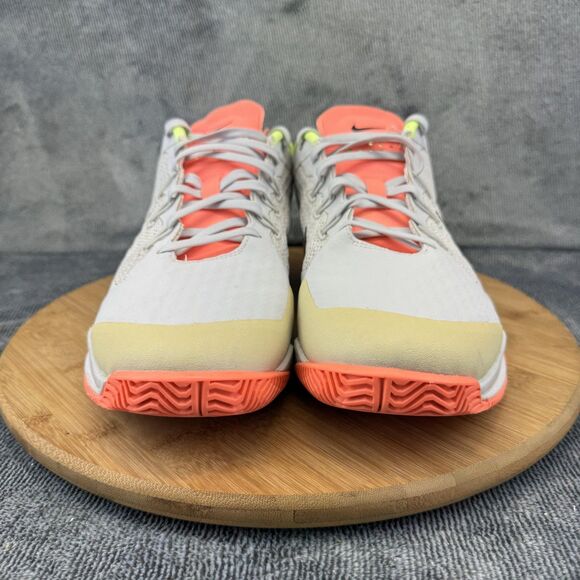 Nike Court Tennis Shoes Womens Size 12 White Black Volt Orange 845046-013 - Picture 2 of 10